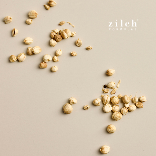 Bai Dou Kou Zilch Formulas Ingredient on beige background