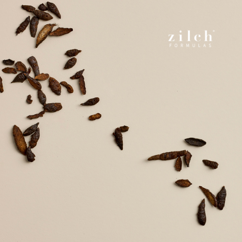 Xiang Fu Zilch Formulas Ingredient on beige background